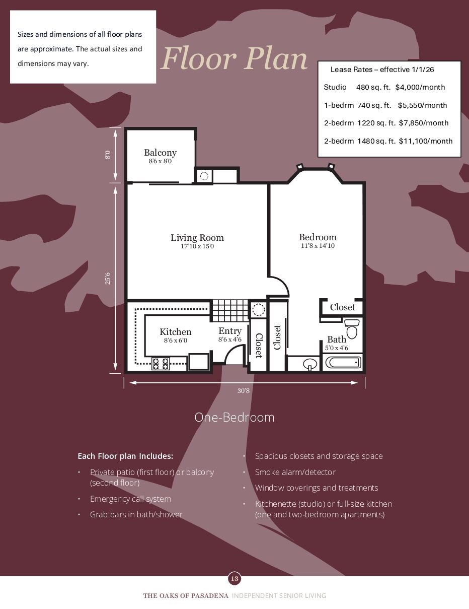 One-bedroom floorplan